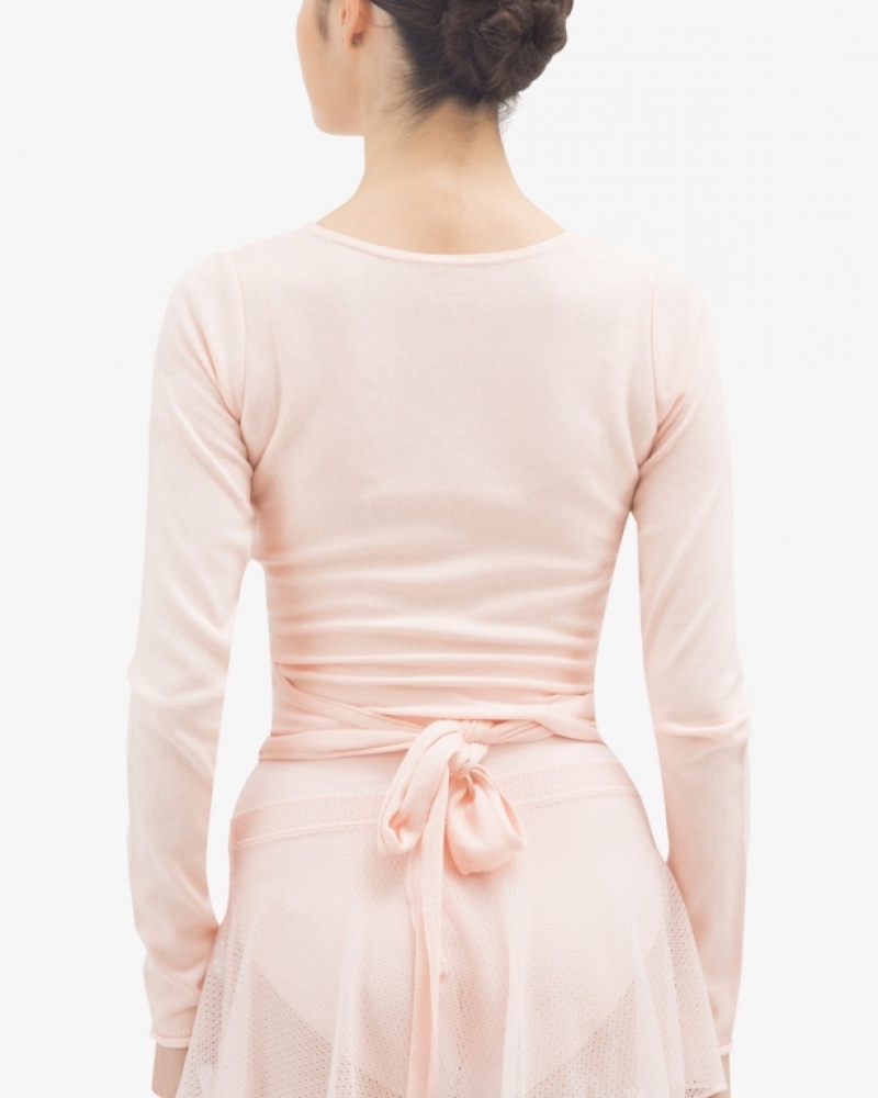 Pink Repetto Wrap-over Women's Long Sleeve | 92578KCAR