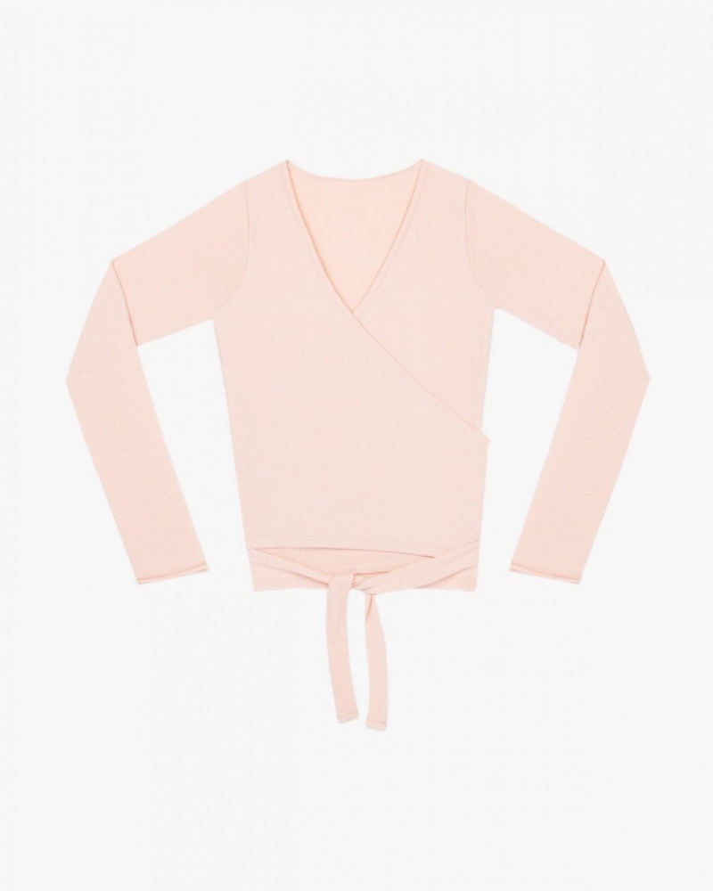 Pink Repetto Wrap-over Women\'s Long Sleeve | 92578KCAR