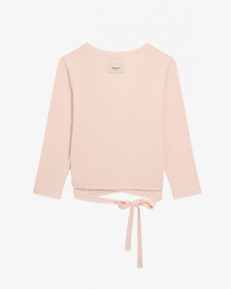 Pink Repetto Wrap-over Women's T-Shirts | 06175BWED