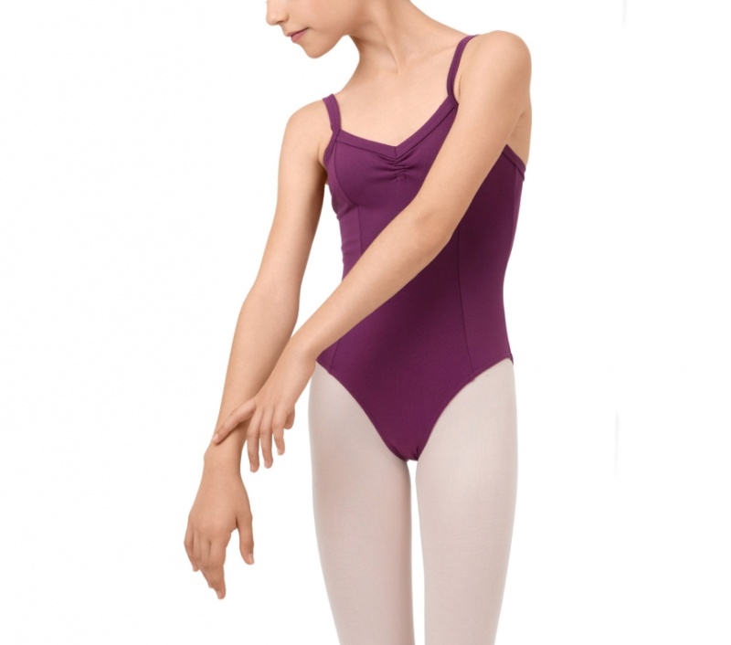 Purple Repetto Gathered front Kids\' Leotards | 27065STFY