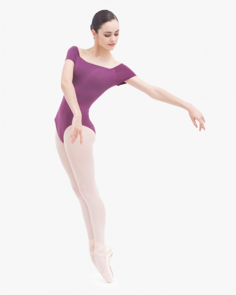 Purple Repetto Short sleeved Women's Leotards | 96730YIGH