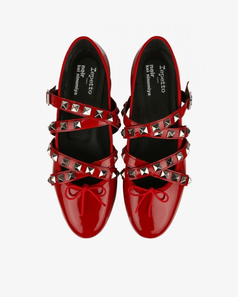 Red Repetto NOIR KEI NINOMIYA Platform with studded strap Women's Mary Janes | 18379IDSA