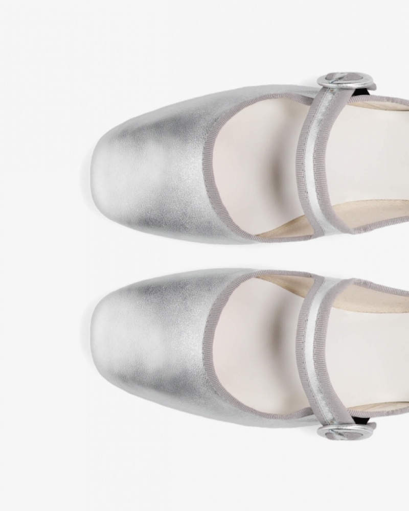 Silver Repetto Georgia square-toe Women's Mary Janes | 89307ACXO