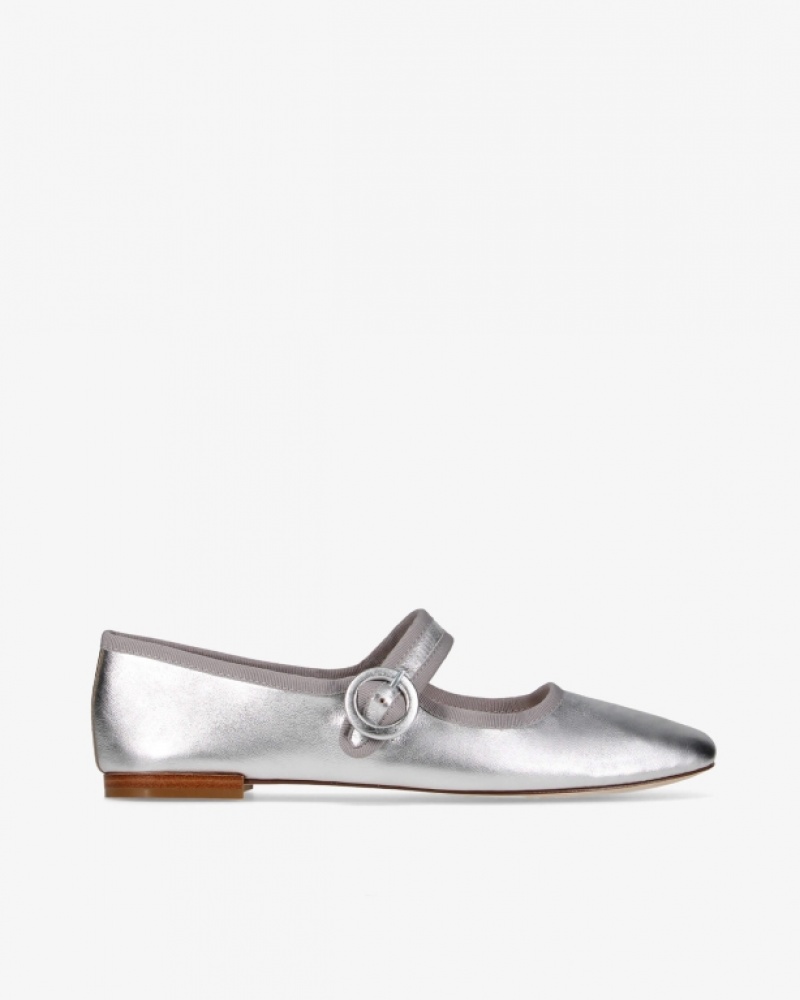 Silver Repetto Georgia square-toe Women\'s Mary Janes | 89307ACXO