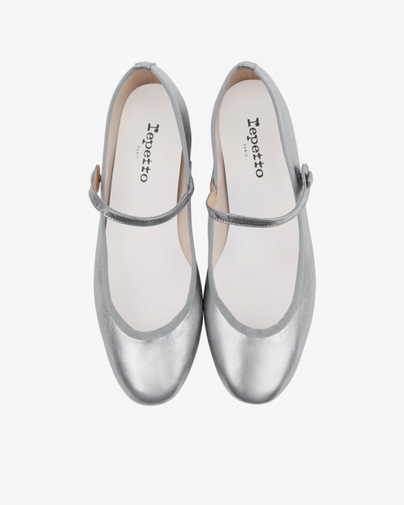 Silver Repetto Rose Women's Mary Janes | 79508UTCA