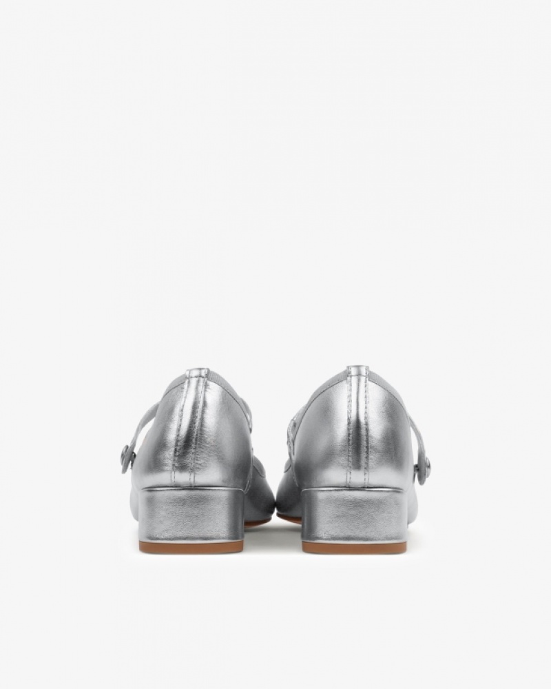 Silver Repetto Rose Women's Mary Janes | 79508UTCA