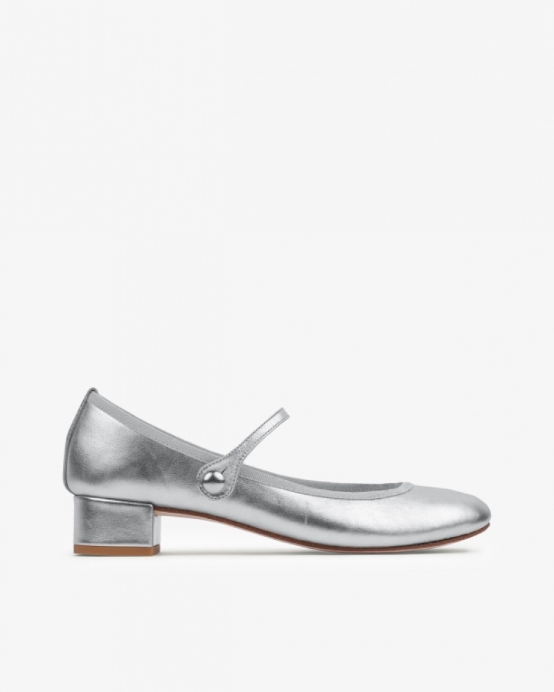 Silver Repetto Rose Women\'s Mary Janes | 79508UTCA