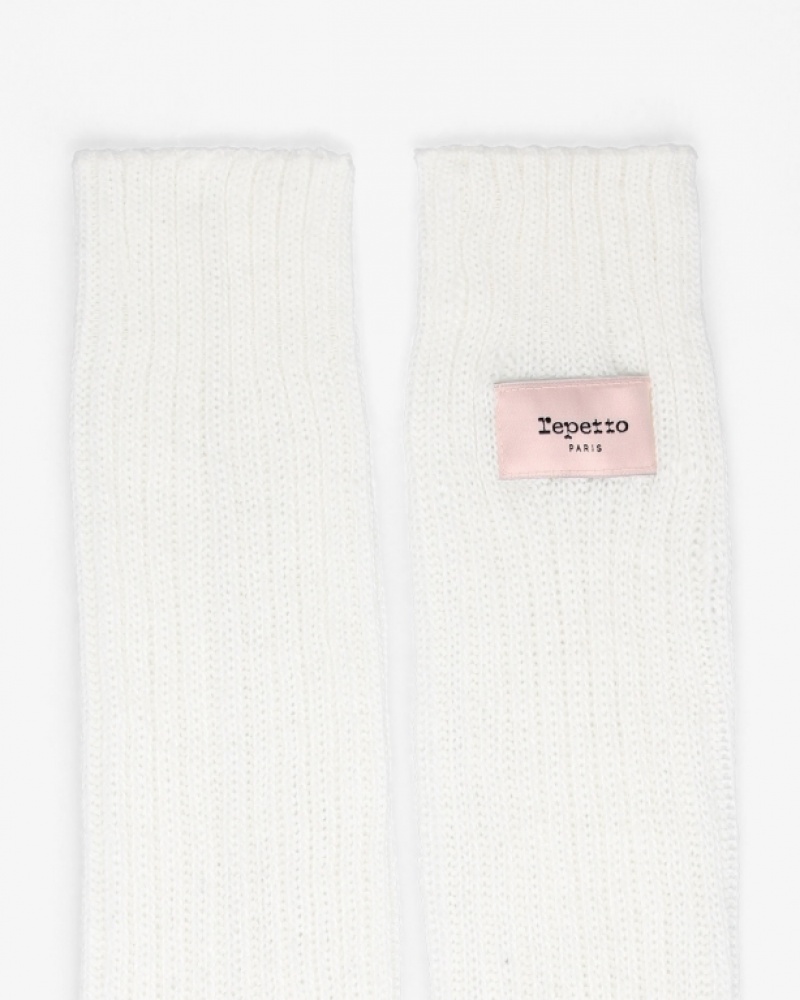 White Repetto Logo Women's Gaiters | 15428VAWT