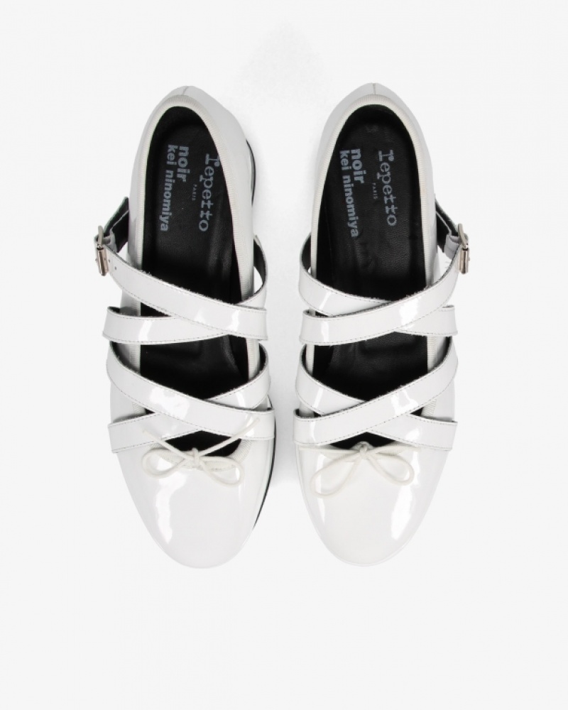 White Repetto NOIR KEI NINOMIYA Platform Women's Mary Janes | 78153RDOB