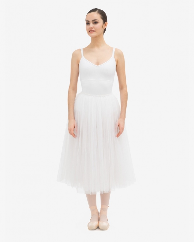 White Repetto Rehearsal tulle Women\'s Skirts | 54237TICV