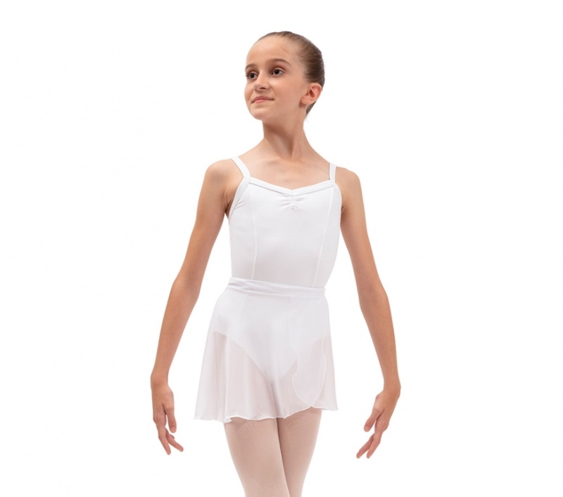 White Repetto Short chiffon Kids' Skirts | 49305MBND