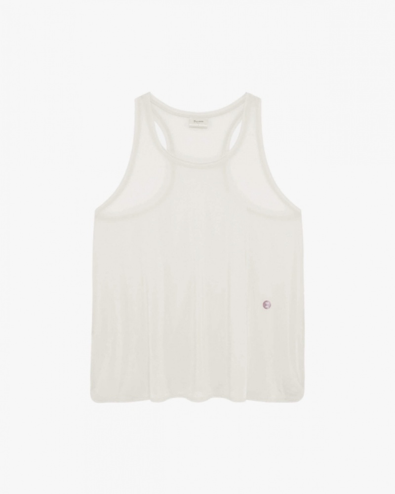 White Repetto Silk tank Women\'s Tops | 34189IBRO