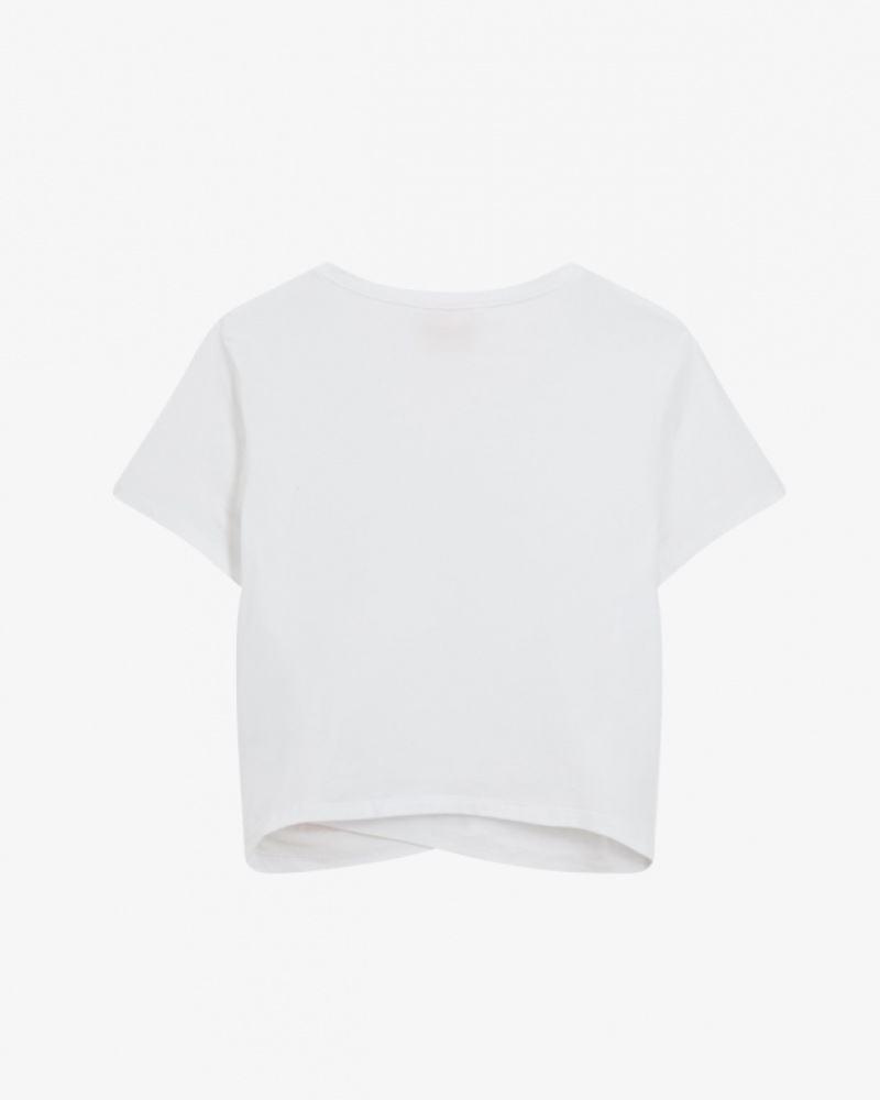 White Repetto Top with draped effect Women's T-Shirts | 87630HVZQ