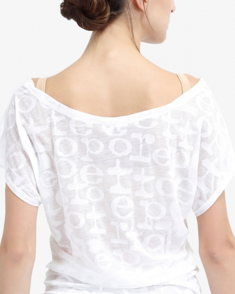 White Repetto Transparent Women's T-Shirts | 16487PTUF