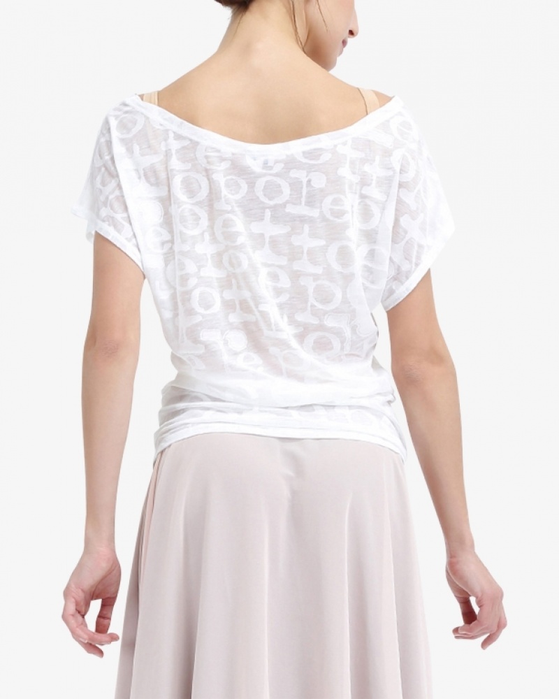 White Repetto Transparent Women's T-Shirts | 16487PTUF