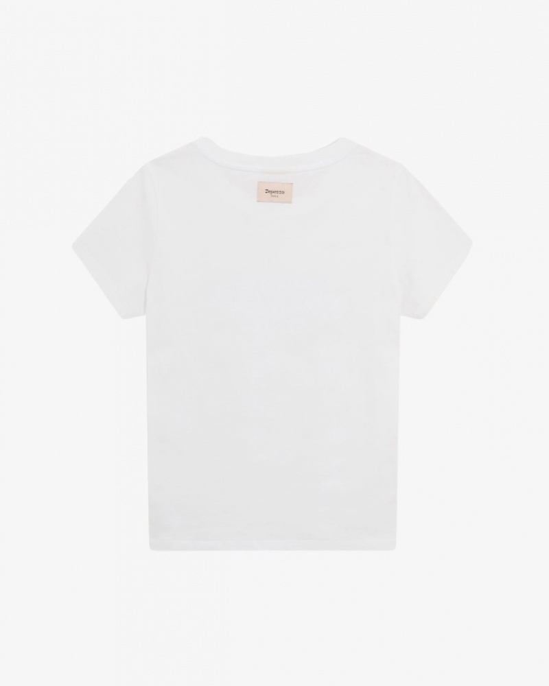 White Repetto Women's T-Shirts | 79064JQBO