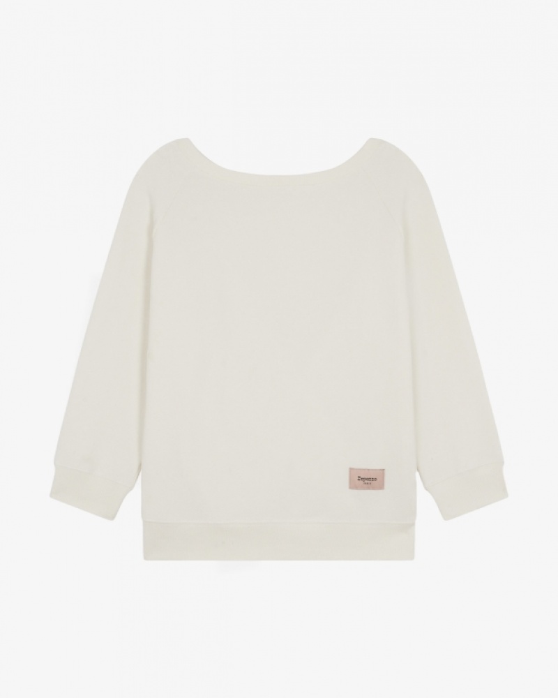 White Repetto Wrap-over Women's Sweatshirts | 30647GQAH