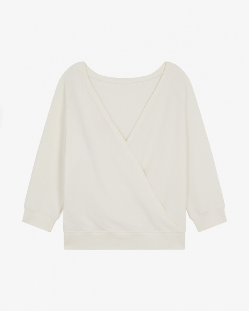 White Repetto Wrap-over Women's Sweatshirts | 30647GQAH