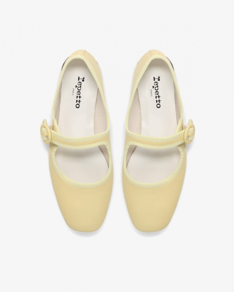 Yellow Repetto Georgia square-toe Women's Mary Janes | 70423JNMB